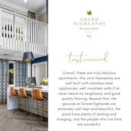 a testimonial and area with light and seating